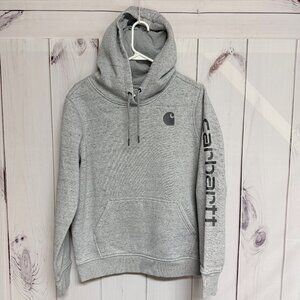 Carhartt Women’s Clarksburg Hoodie Large Asphalt Gray Relaxed Fit EUC